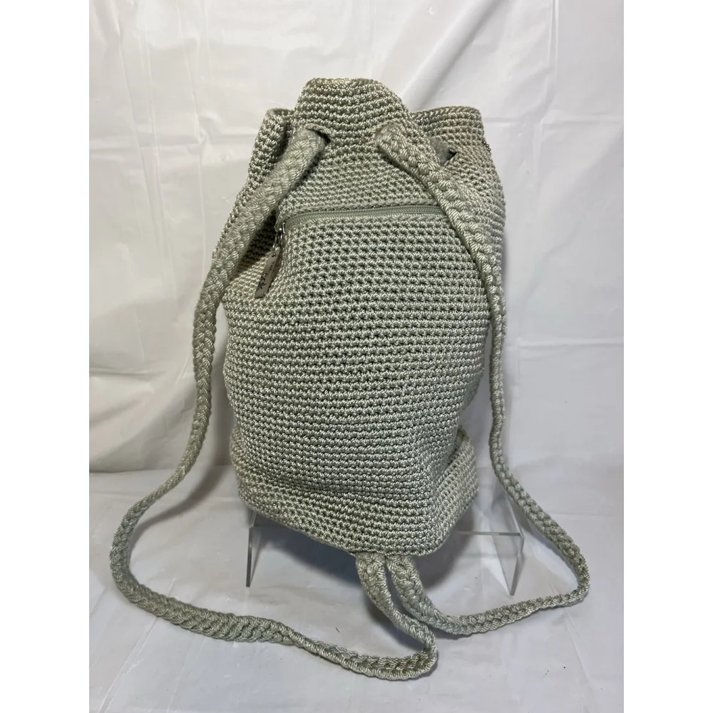 The Sak Dylan Backpack Purse Crochet light green